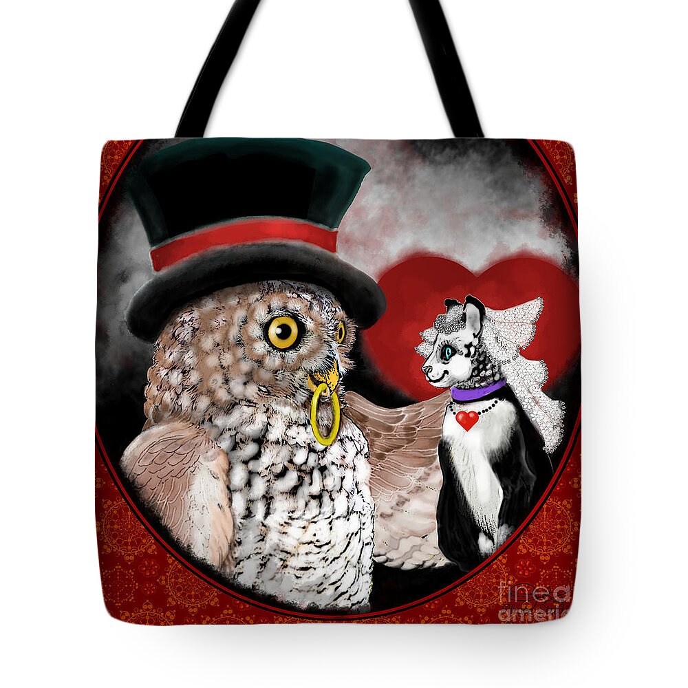 Sweethearts Tote Bag featuring the digital art Sweethearts by Carol Jacobs