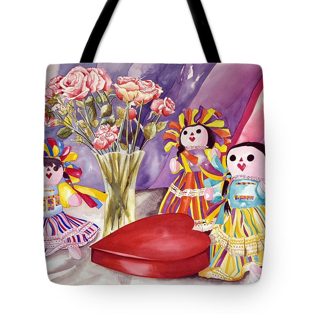 Girls Tote Bag featuring the painting Sweets for the sweet by Kandyce Waltensperger