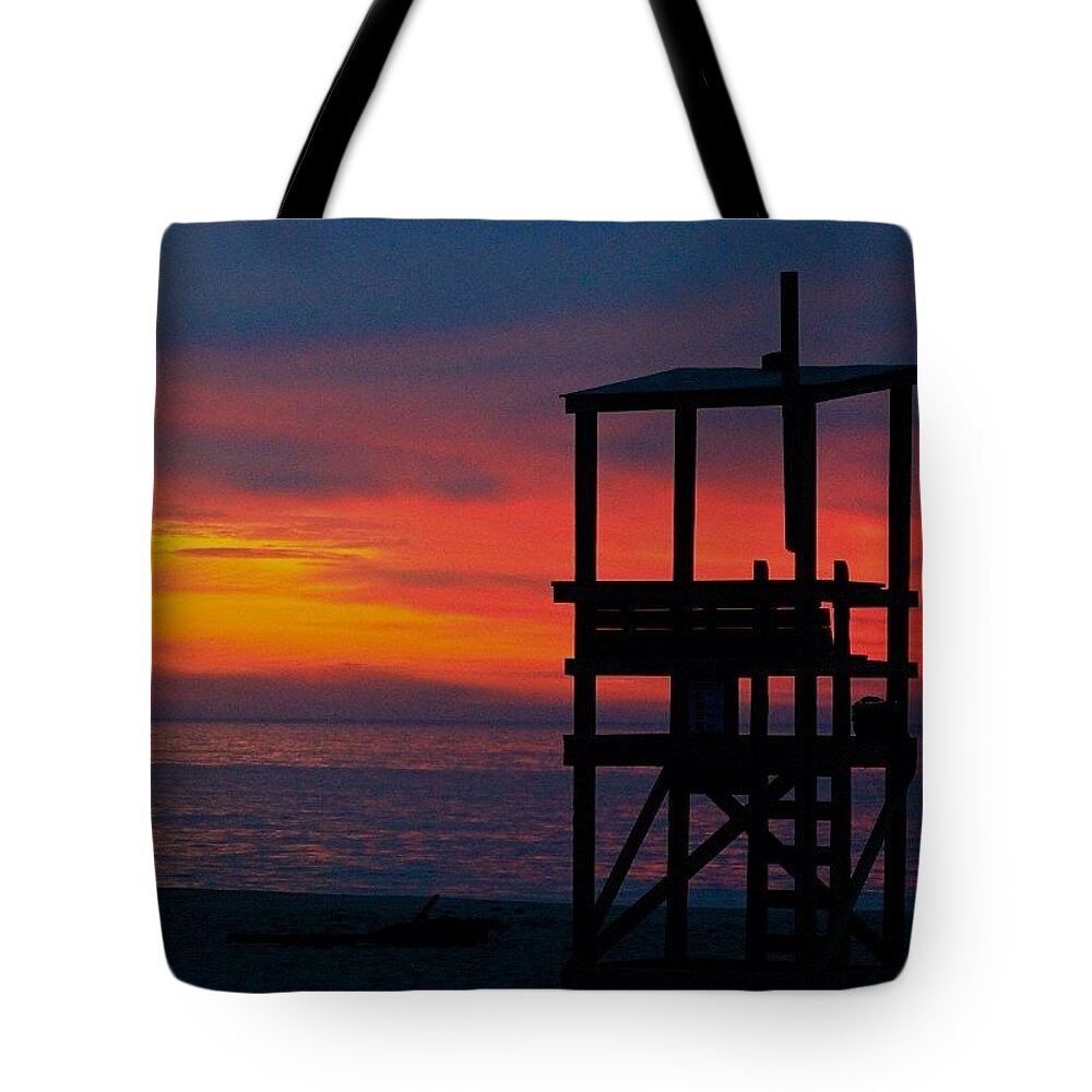 Lifeguard Tower Tote Bags