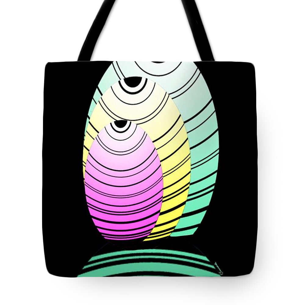 Graphic Fish Tote Bag featuring the digital art Swim swim by Christine Fournier
