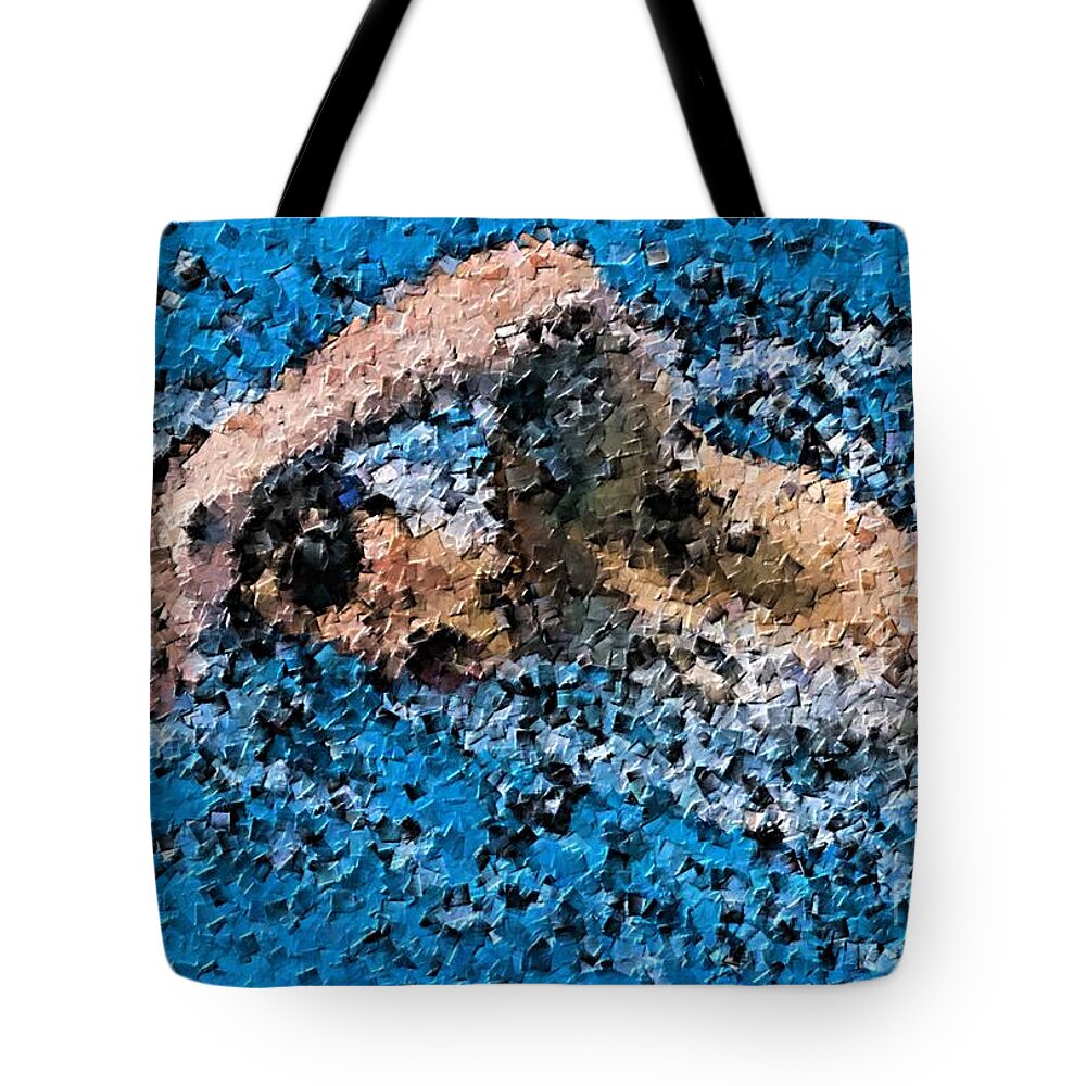 Swimming Tote Bag featuring the painting Swimming In The Zone by Sergio B