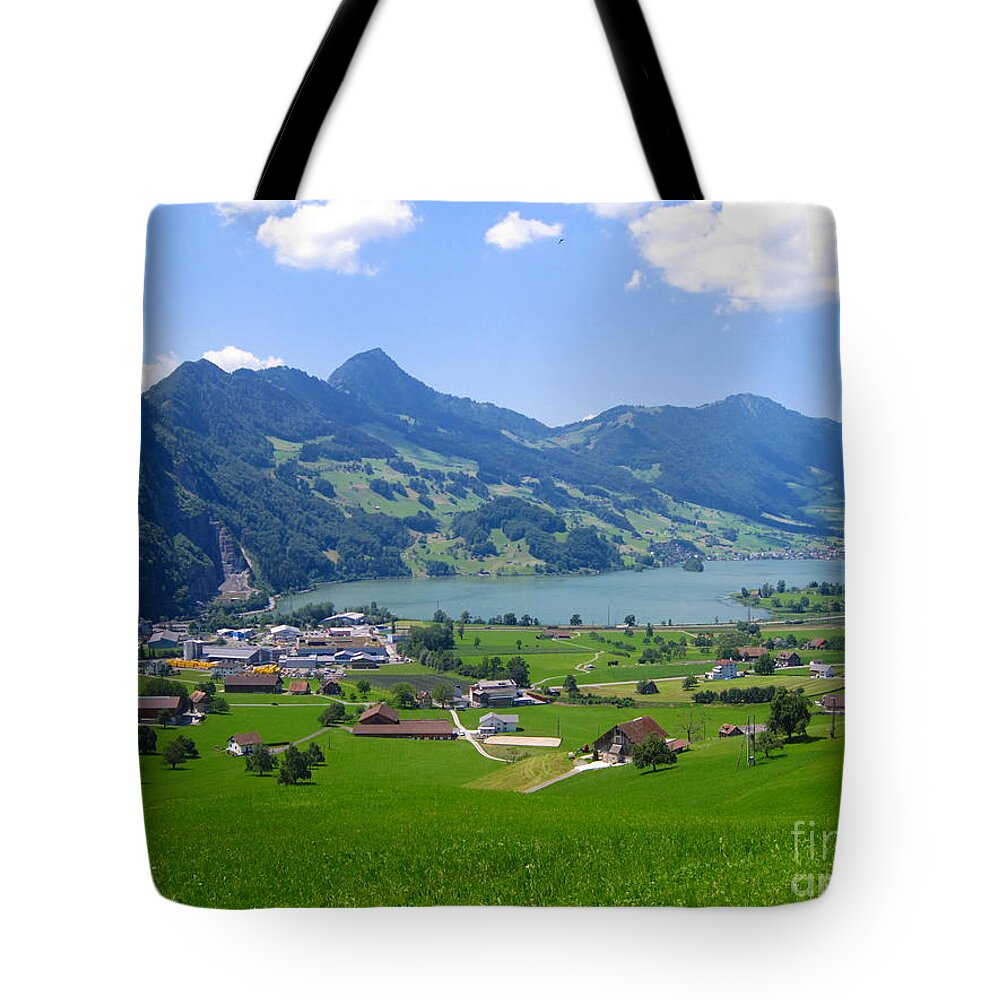 Alps Tote Bag featuring the photograph Swiss Landscape by Amanda Mohler