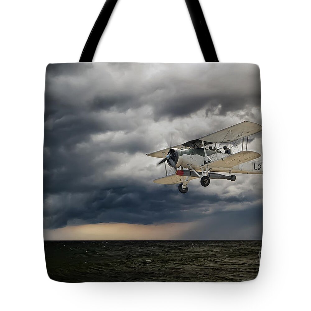 Fairey Tote Bag featuring the digital art Swordfish by Airpower Art