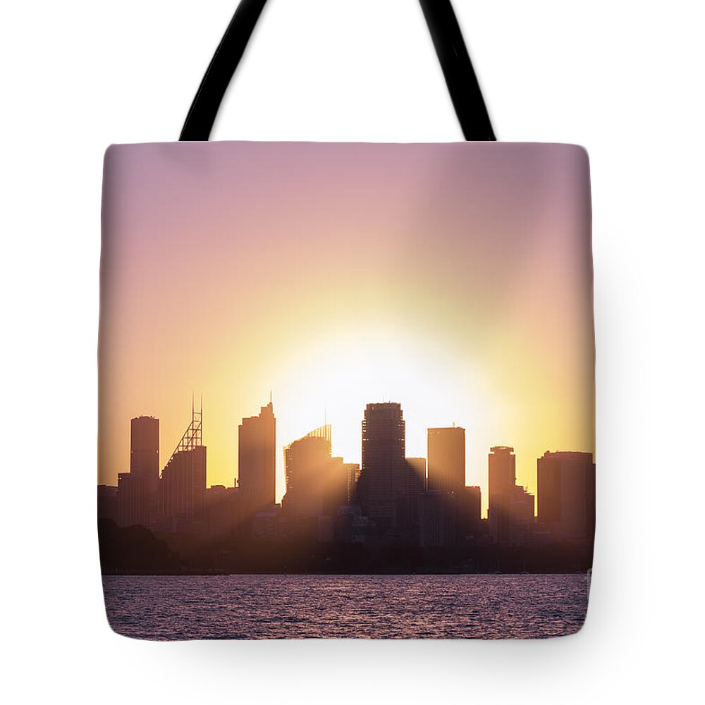 Sunset Tote Bag featuring the photograph Sydney's Evening by Jola Martysz