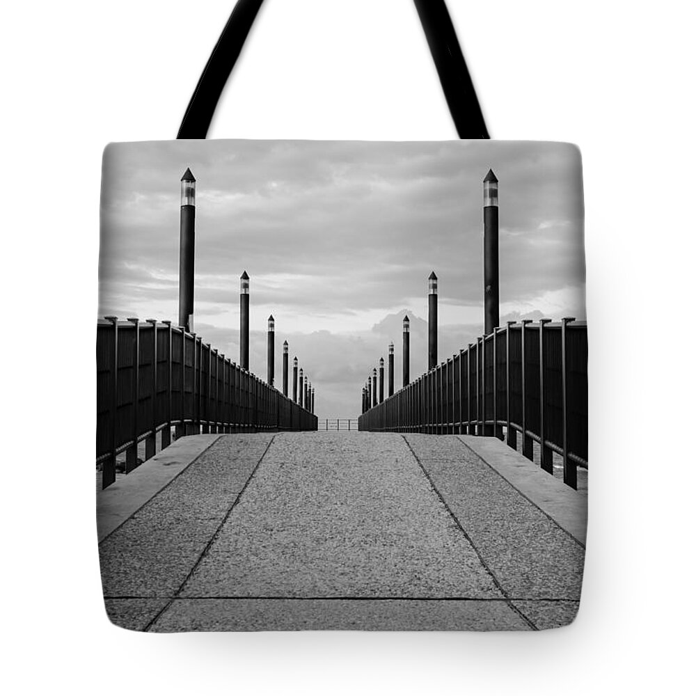 Monochrome Tote Bag featuring the photograph Symmetry in black and white by AM FineArtPrints