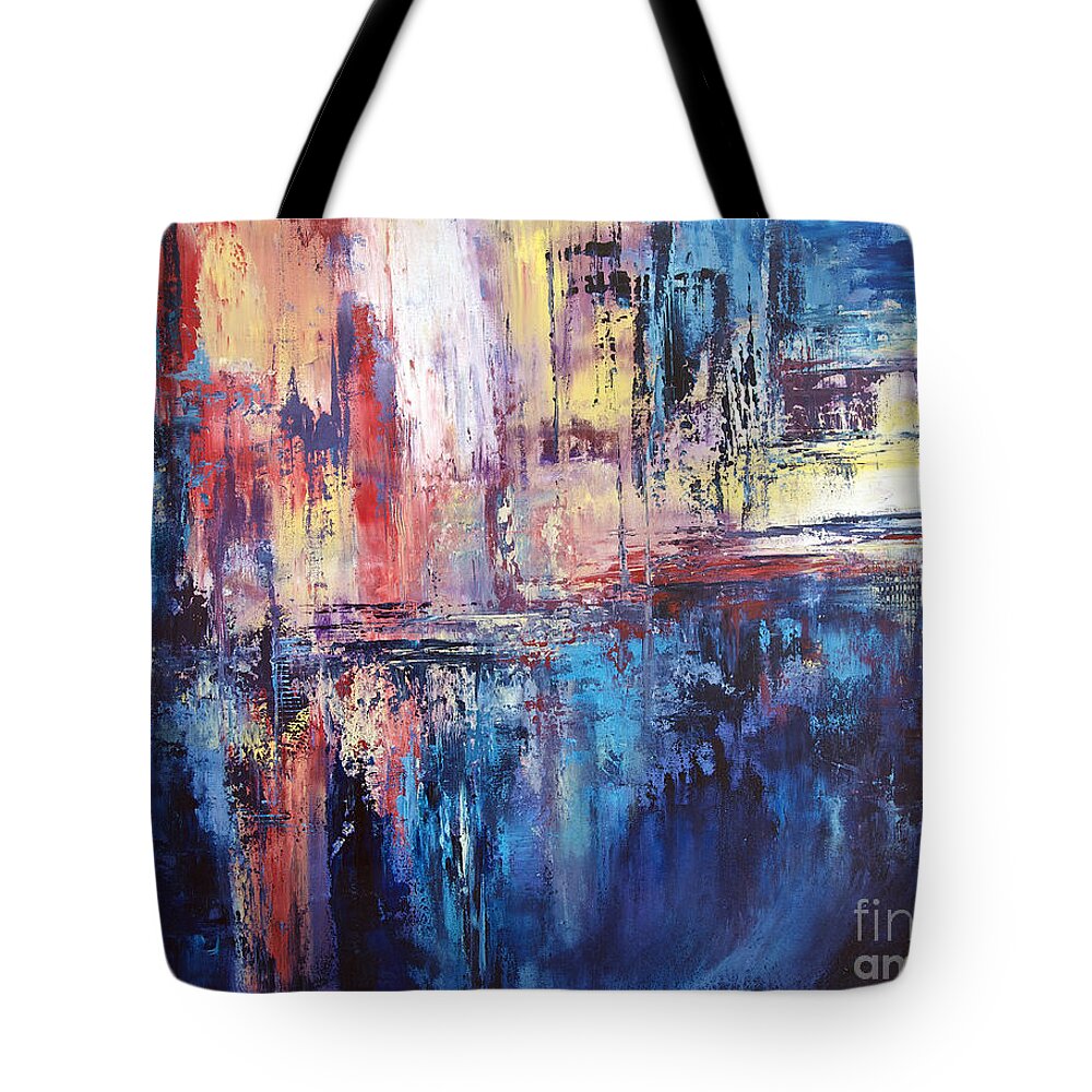  Acrylic Tote Bag featuring the painting Symphony in Blue by Valerie Travers