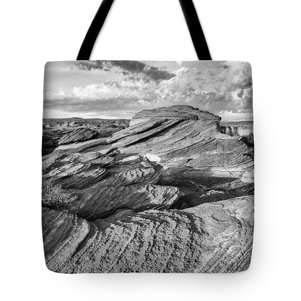 Horseshoe Tote Bag featuring the photograph Symphony of Frozen Waves Horseshoe Bend Page Glen Canyon Arizona - Navajo Nation by Silvio Ligutti