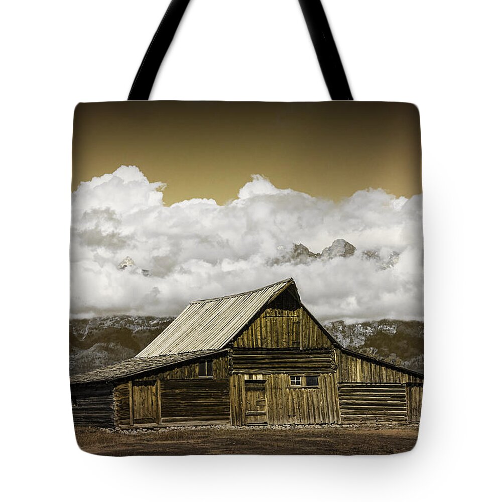 Wood Tote Bag featuring the photograph T.A. Moulton Barn in the Grand Tetons by Randall Nyhof