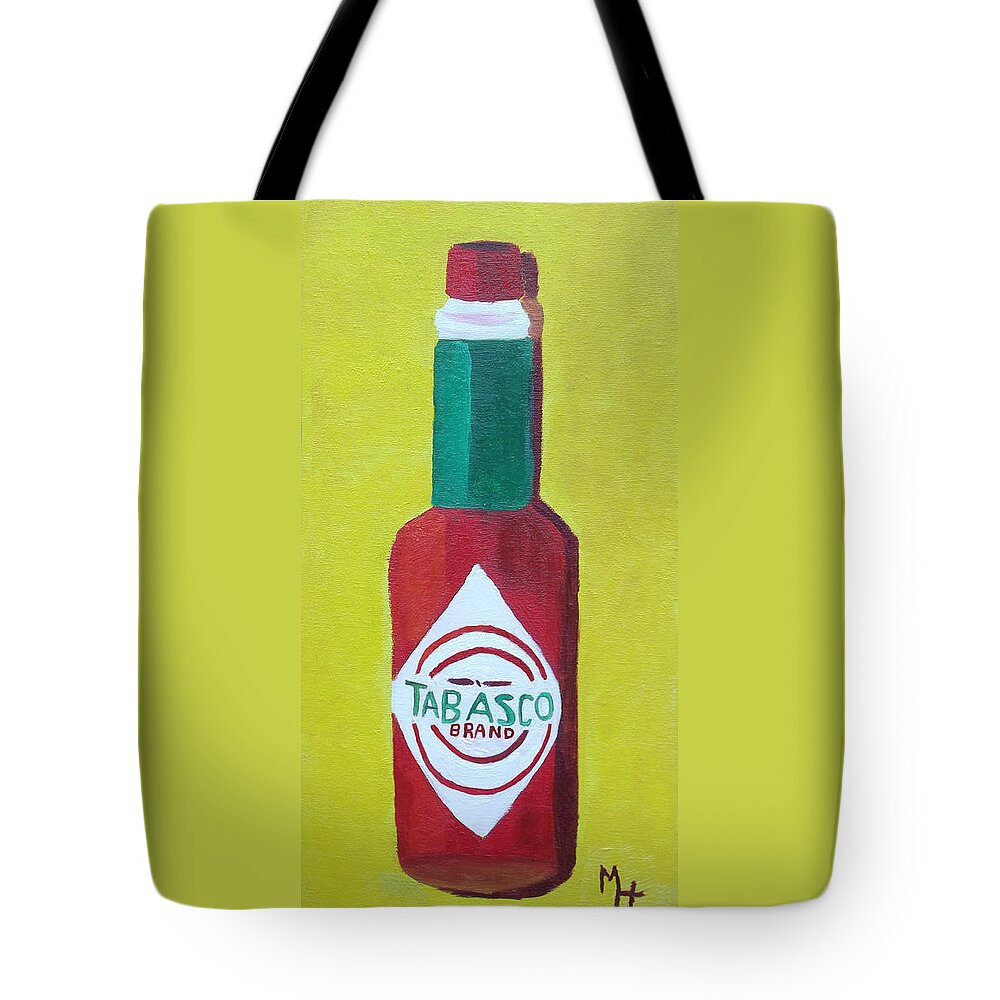 Imaginative Tote Bag featuring the painting Tabasco Brand Pepper Sauce by Margaret Harmon