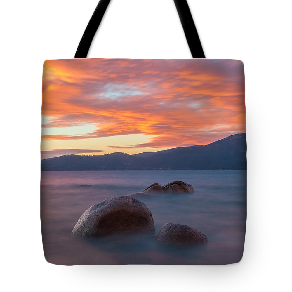 Landscape Tote Bag featuring the photograph Tahoe Burning by Jonathan Nguyen