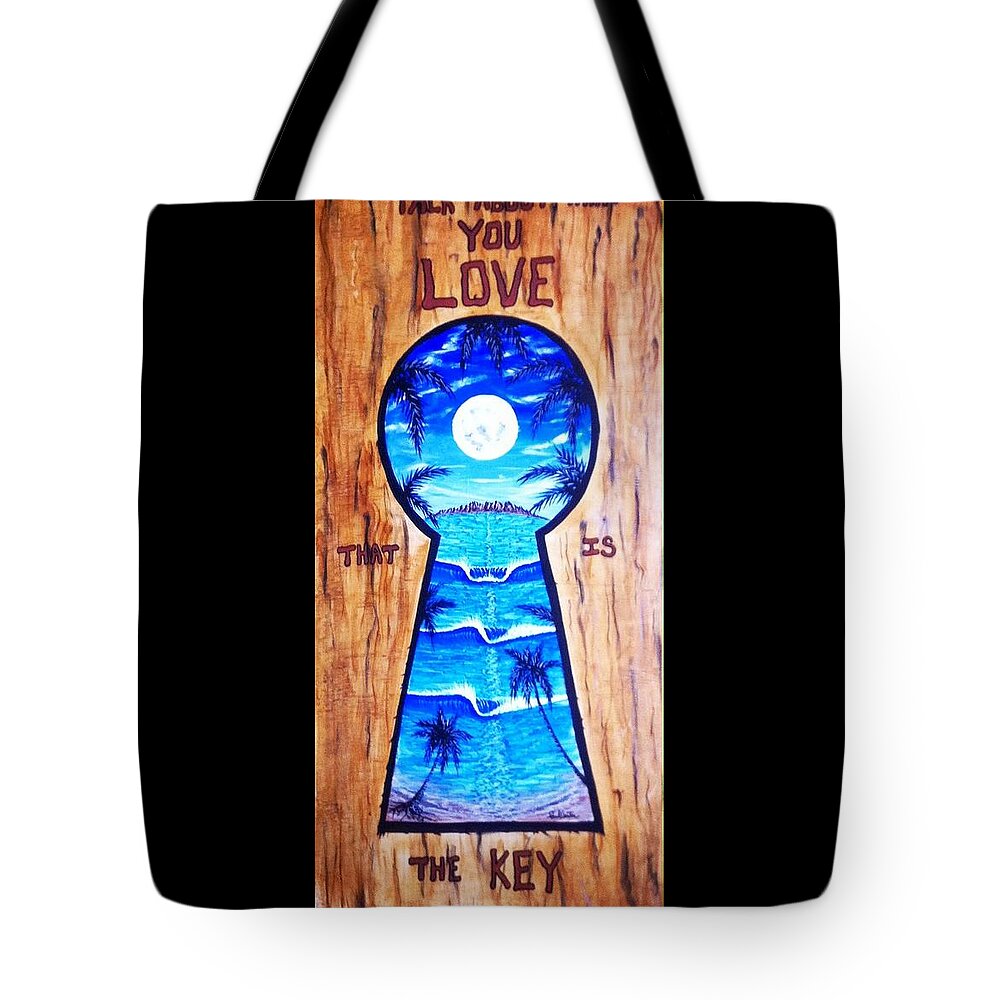 Lovepainting Tote Bag featuring the painting Talk about Love by Paul Carter