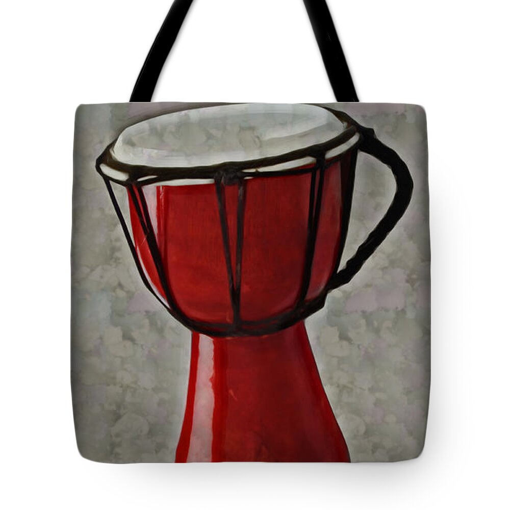 Djembe Tote Bag featuring the digital art Tam Tam Djembe - s01glfr1b3 by Variance Collections