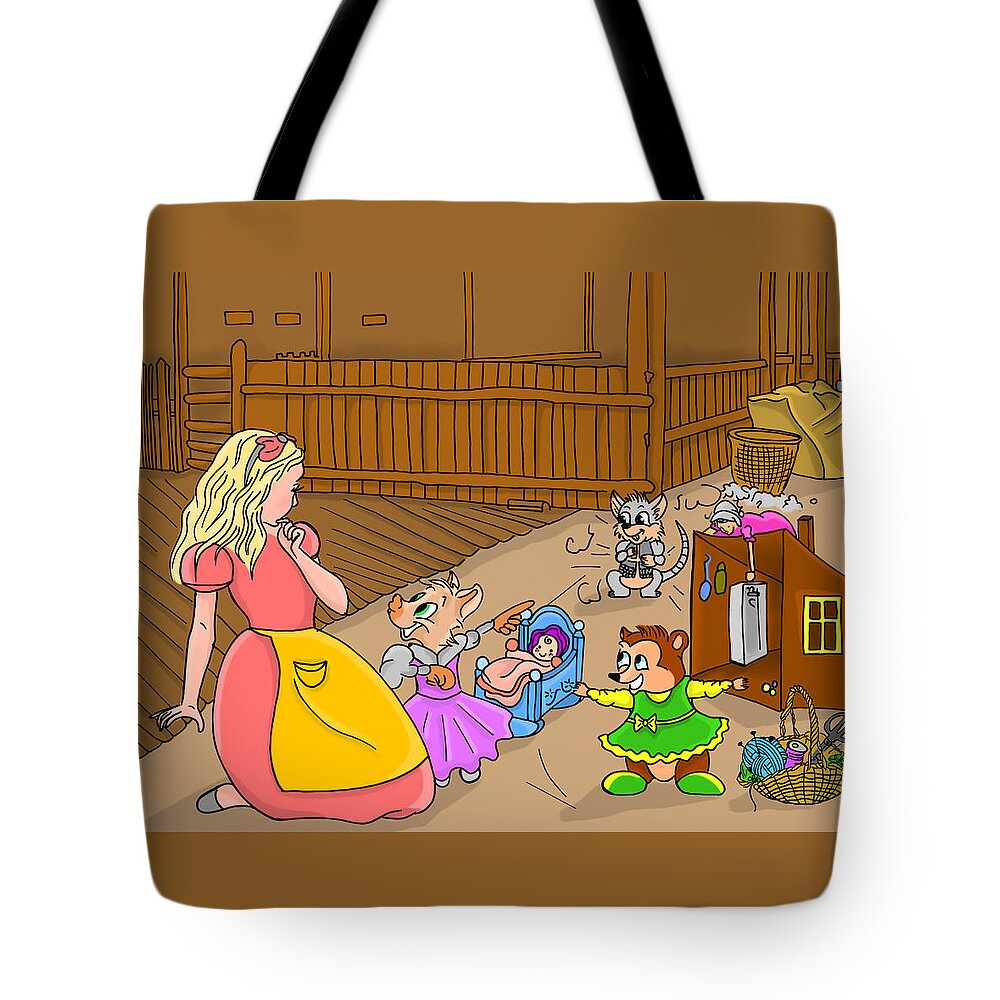 Wurtherington Tote Bag featuring the painting Tammy and her Playmates by Reynold Jay