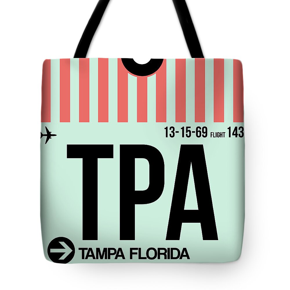 Tampa Tote Bag featuring the digital art Tampa Airport Poster by Naxart Studio