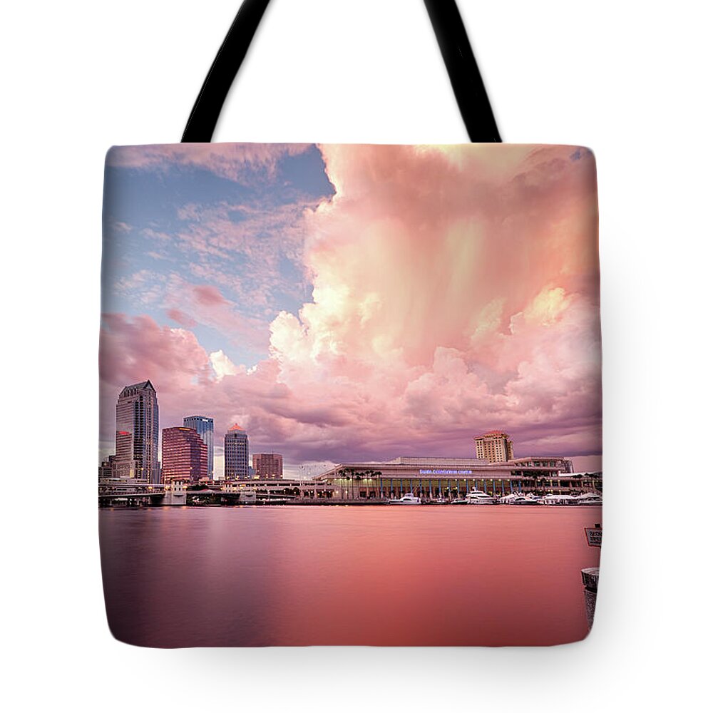 Tranquility Tote Bag featuring the photograph Tampa Bay City by Alex Baxter