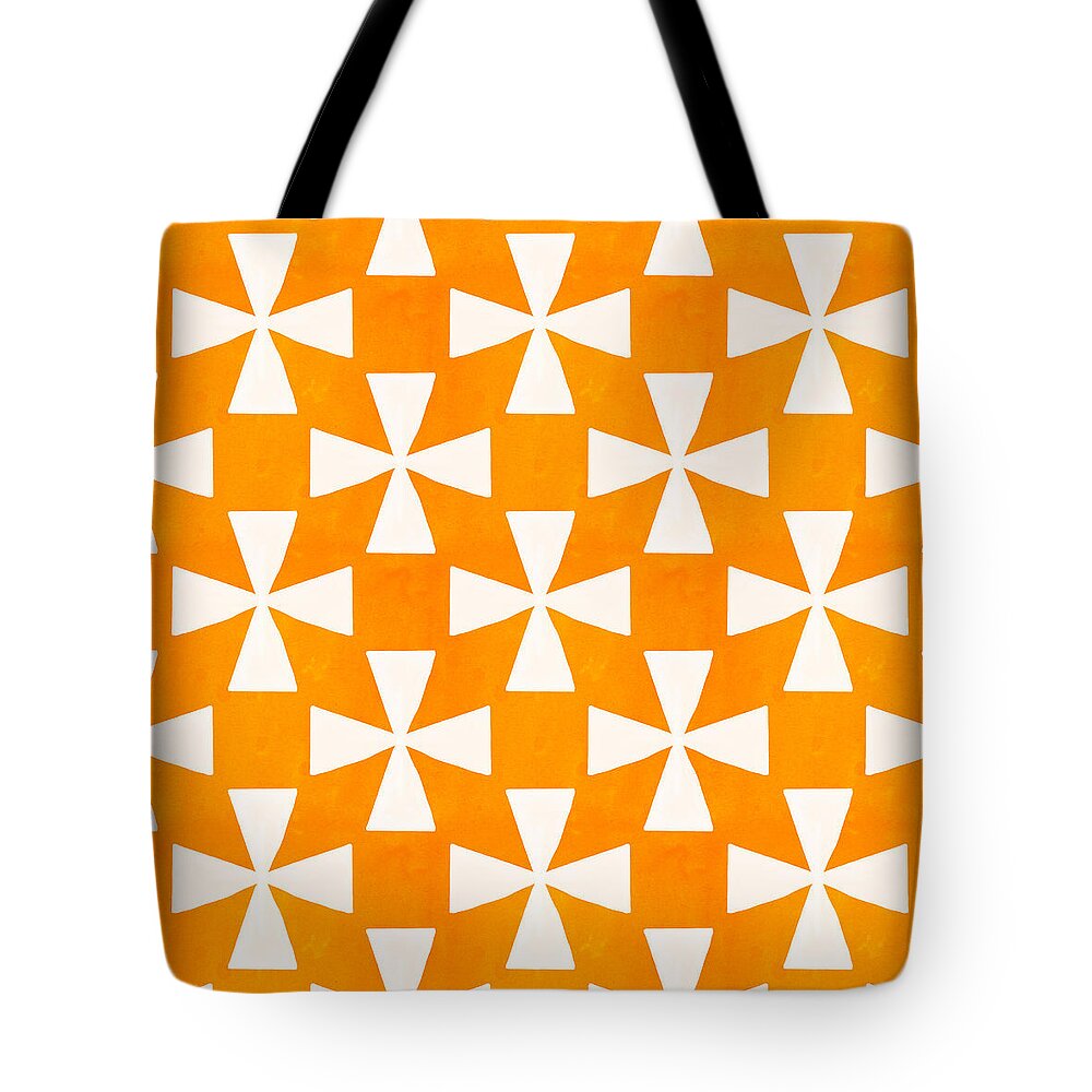 Orange Tote Bag featuring the painting Tangerine Twirl by Linda Woods