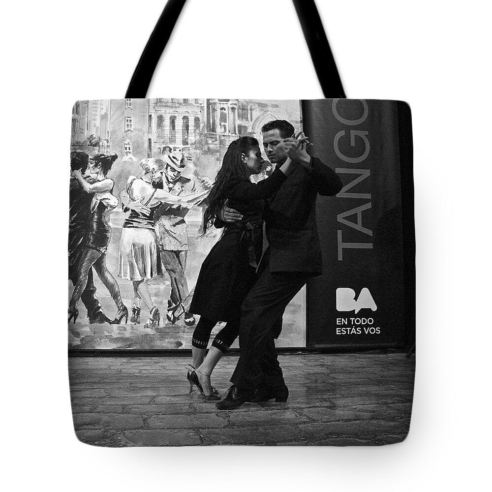 Tango Tote Bag featuring the photograph Tango Dancers in Buenos Aires by Venetia Featherstone-Witty