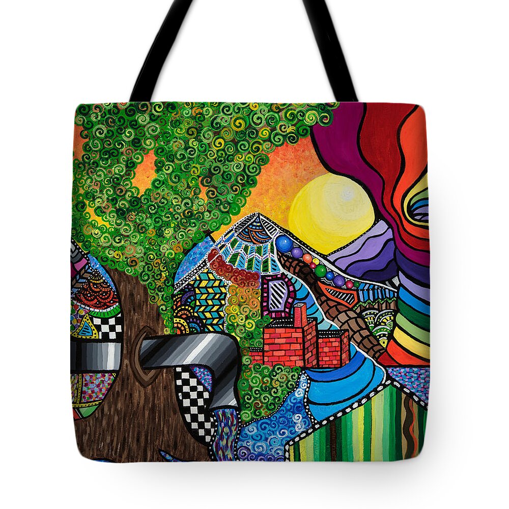 Tree Tote Bag featuring the painting Tantalizing Tree by Nicole Dumond-Barry