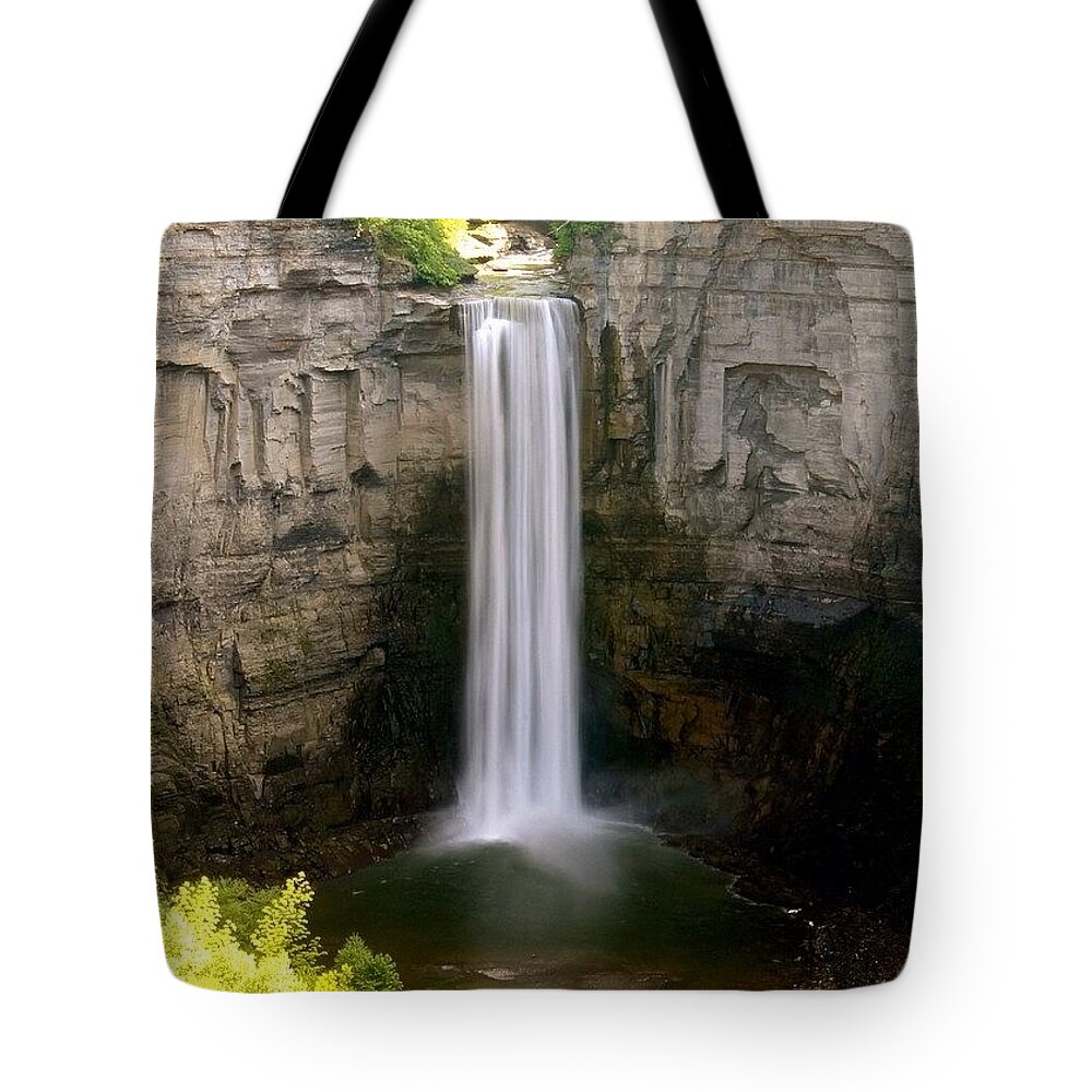 Waterfall Tote Bag featuring the photograph Taughannock Falls by Justin Connor