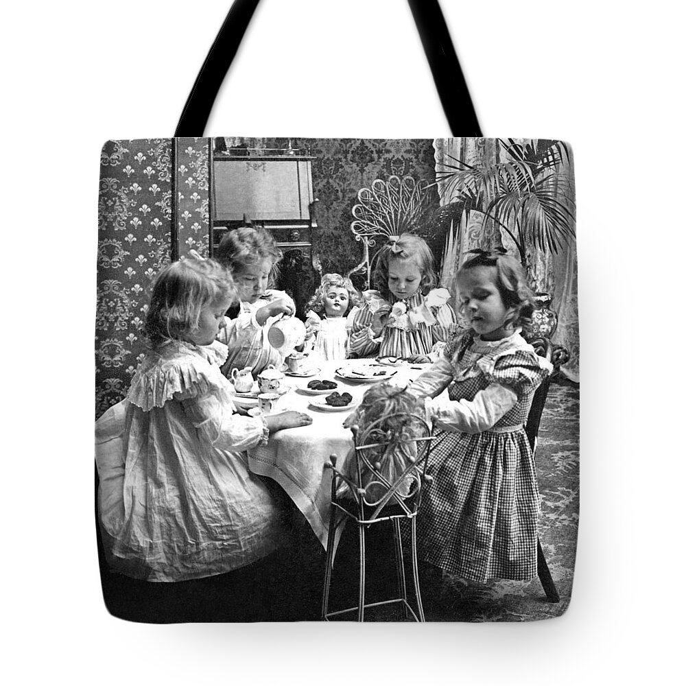 1902 Tote Bag featuring the photograph TEA PARTY, c1902 by Granger