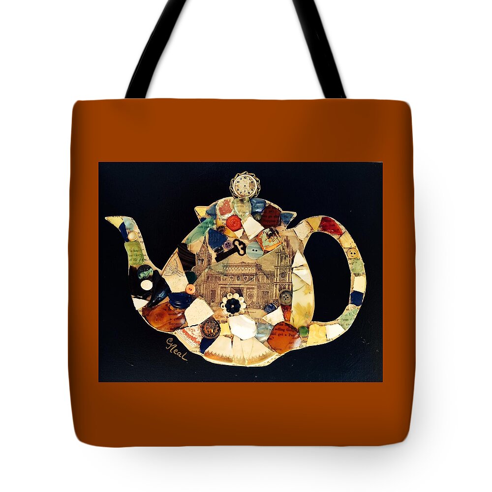 Tea Time Tote Bag featuring the mixed media Tea Time by Carol Neal