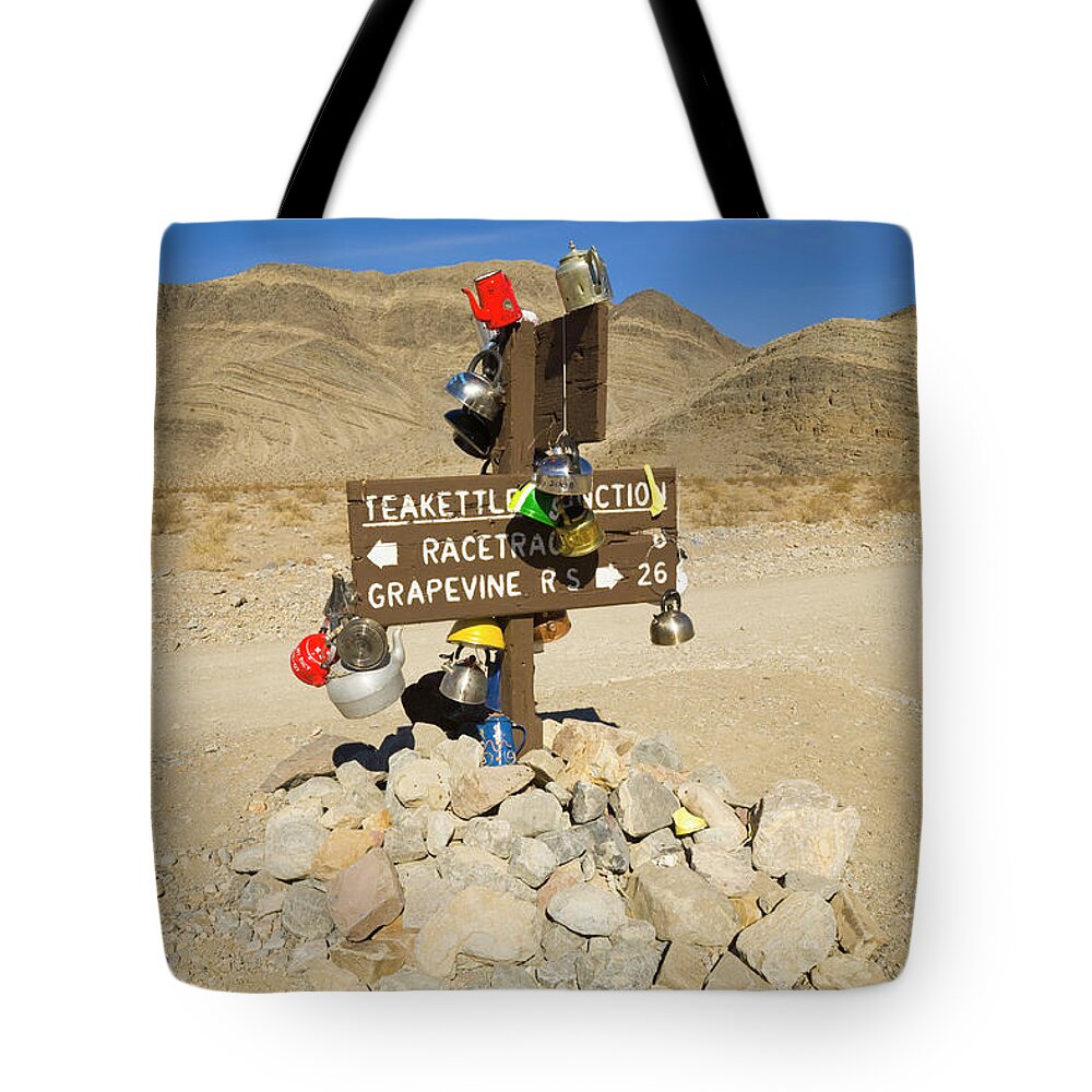 00431203 Tote Bag featuring the photograph Teakettle Junction in Death Valley by Yva Momatiuk and John Eastcott