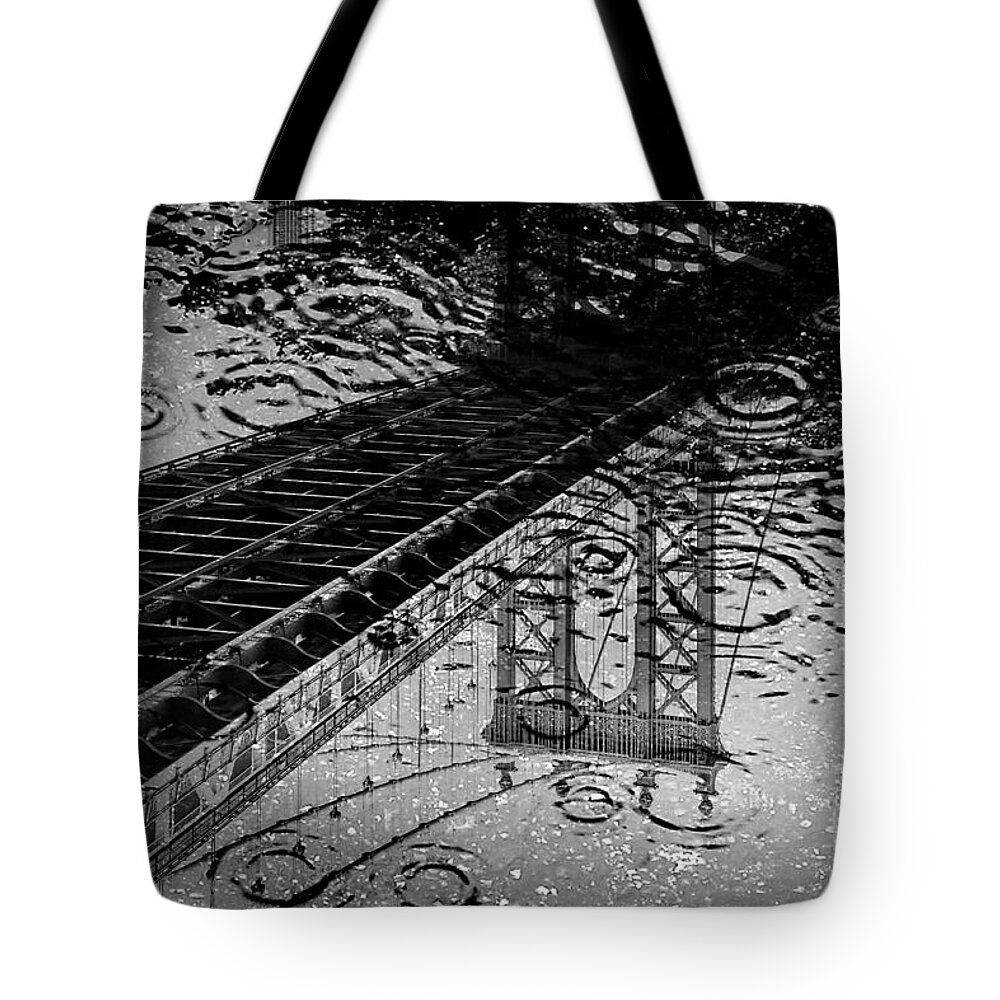Manhattan Bridge Tote Bag featuring the photograph Tears Of New York by Az Jackson