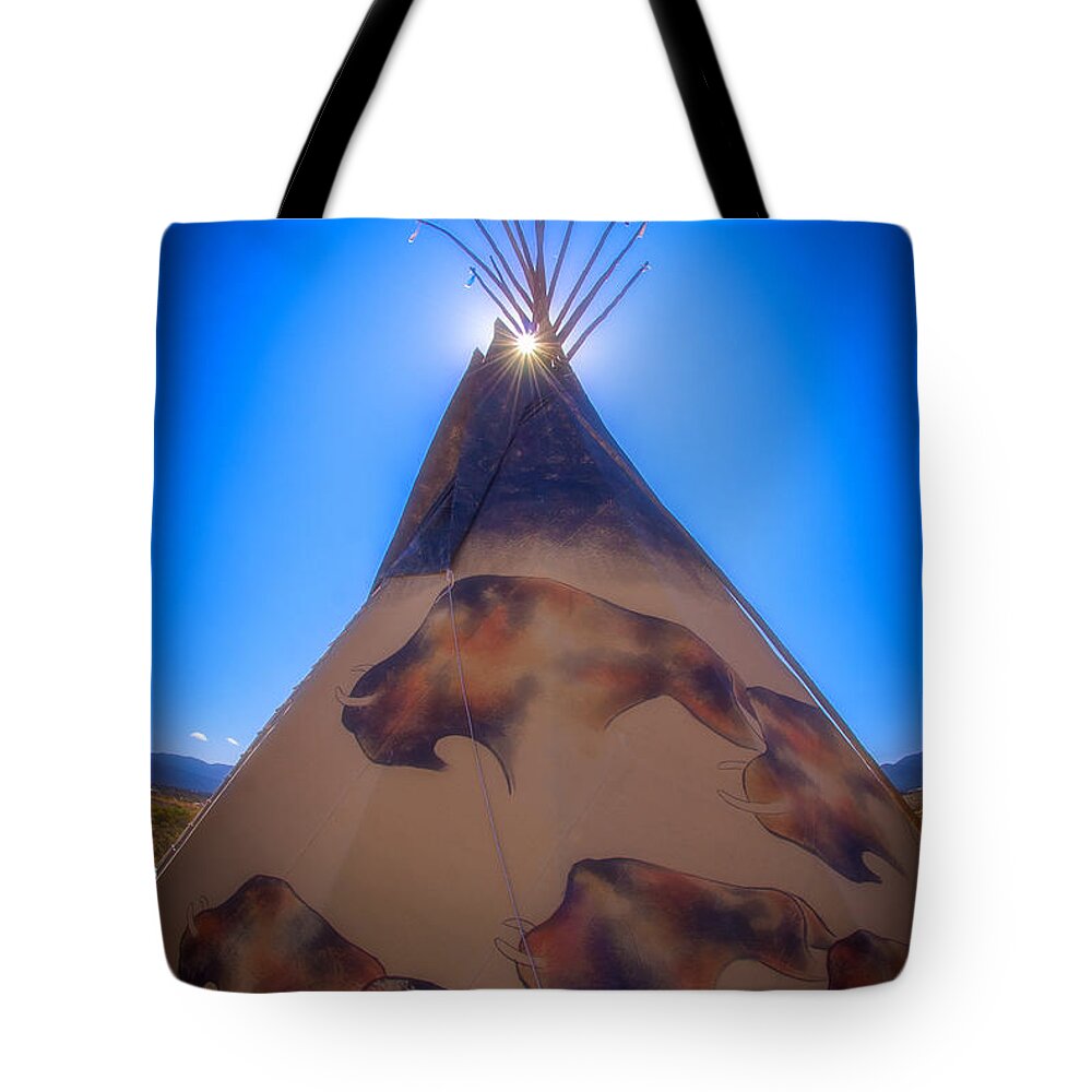 New Mexico Tote Bag featuring the photograph Teepee by Joye Ardyn Durham