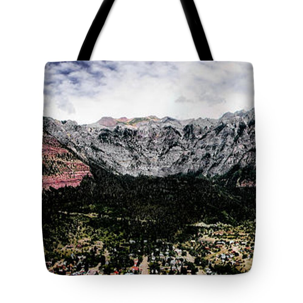 Telluride Tote Bag featuring the photograph Telluride From the Air by Lucy VanSwearingen