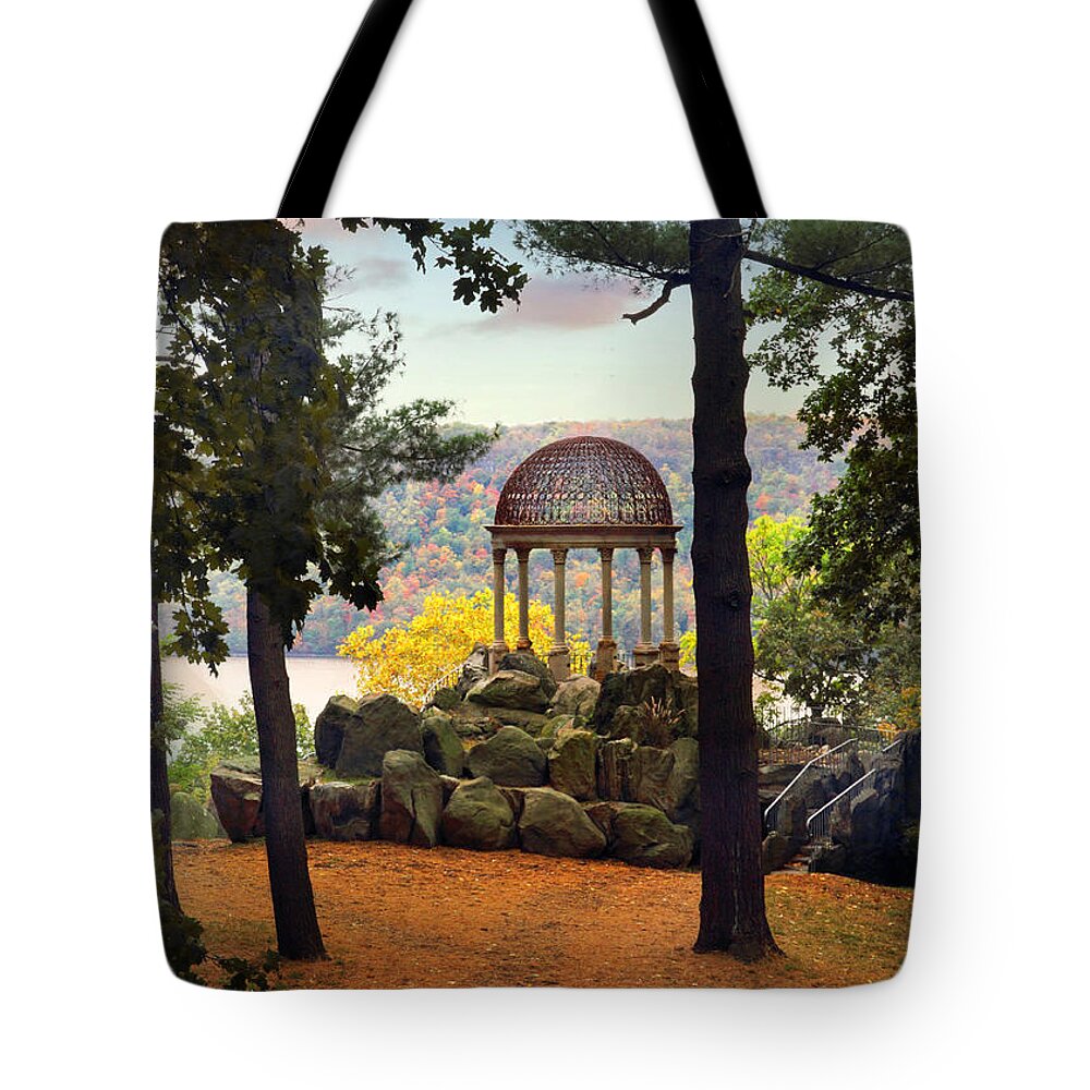 Untermyer Garden Tote Bag featuring the photograph Temple of Love in Autumn by Jessica Jenney
