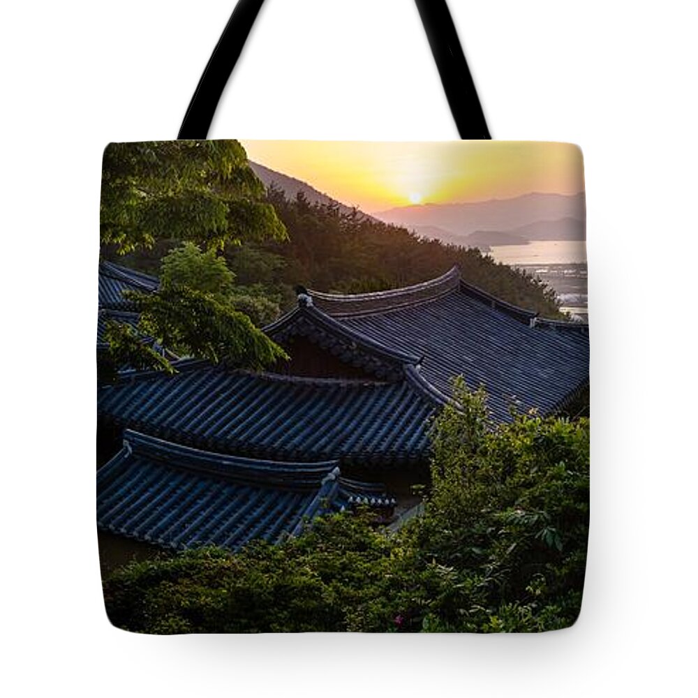 Tranquility Tote Bag featuring the photograph Temple On The Mountain by Roy Cruz Photo