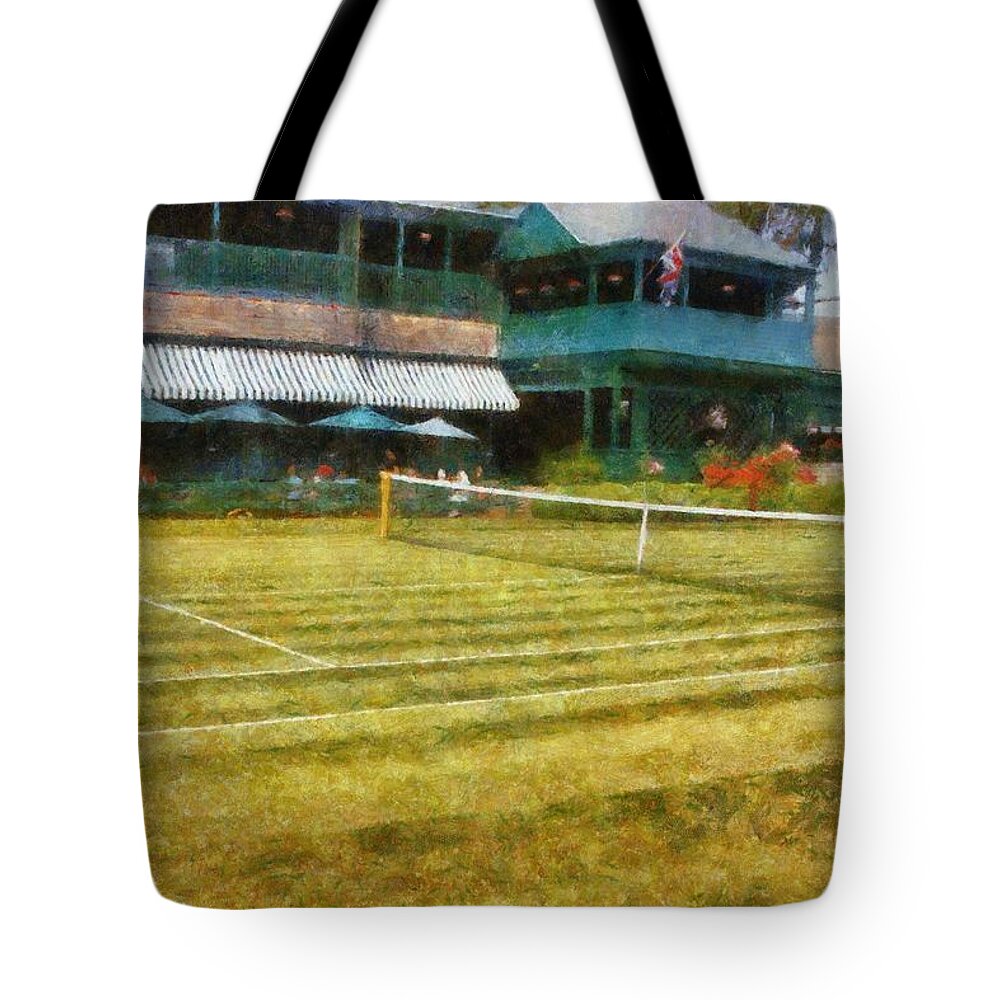 Tennis Court Tote Bag featuring the photograph Tennis Hall of Fame - Newport Rhode Island by Michelle Calkins