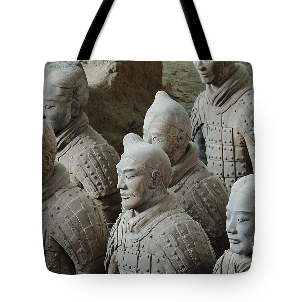 Archeology Tote Bag featuring the photograph Terracotta Warriors, China by John Shaw