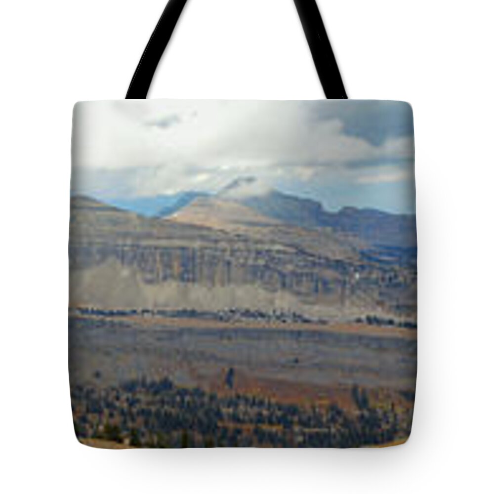 Panorama Tote Bag featuring the photograph Teton Canyon Shelf by Raymond Salani III