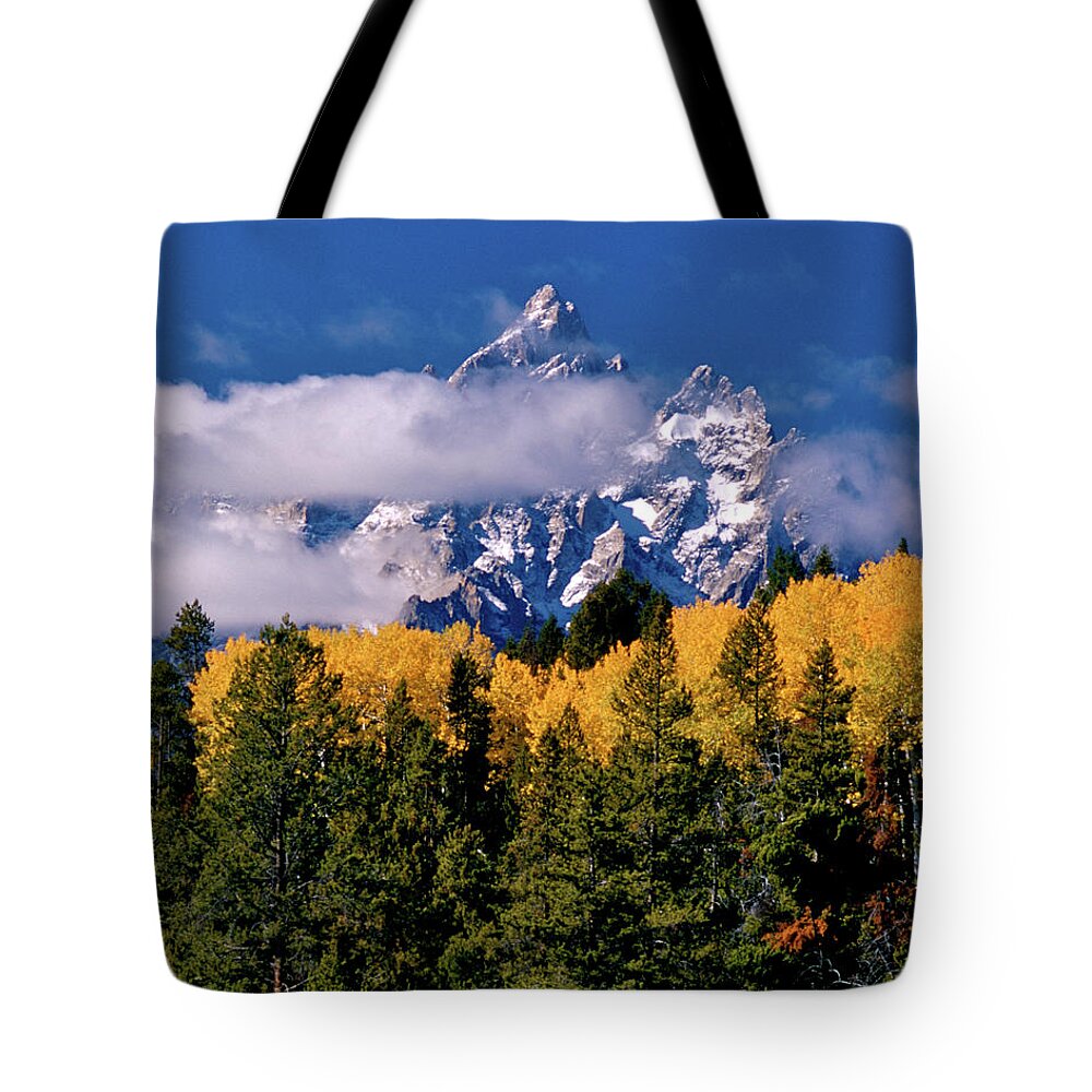 Grand Teton Mountains Tote Bag featuring the photograph Valley Clouds by Ed Riche