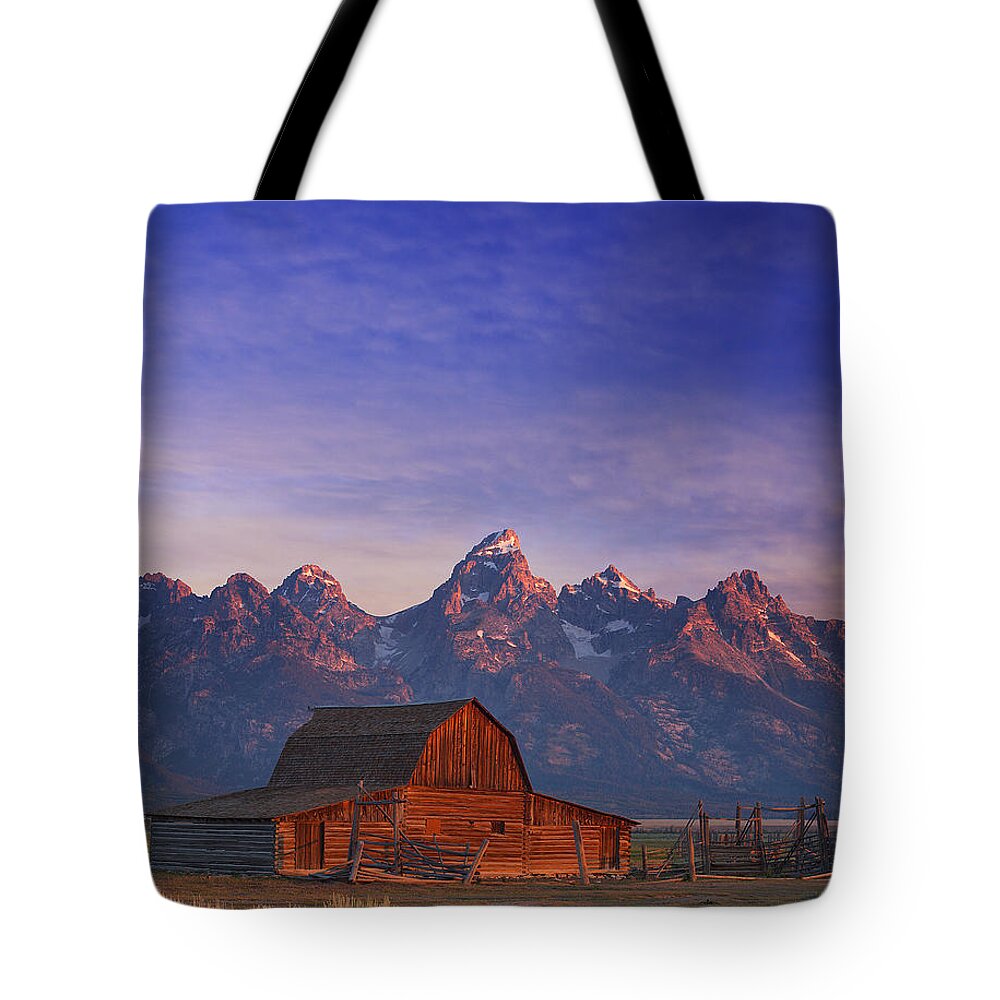 Tetons Tote Bag featuring the photograph Teton Sunrise by Darren White