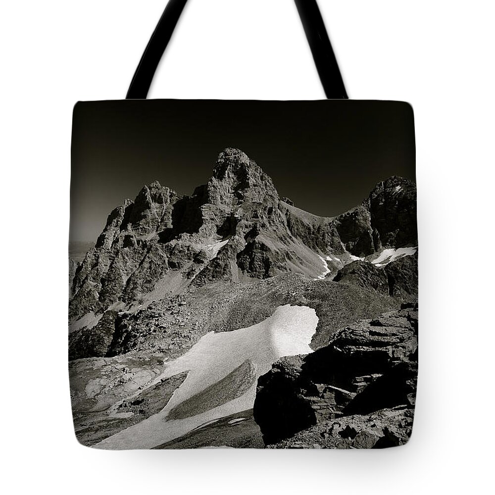 Grand Teton National Park Tote Bag featuring the photograph Tetons from Table Mountain by Raymond Salani III