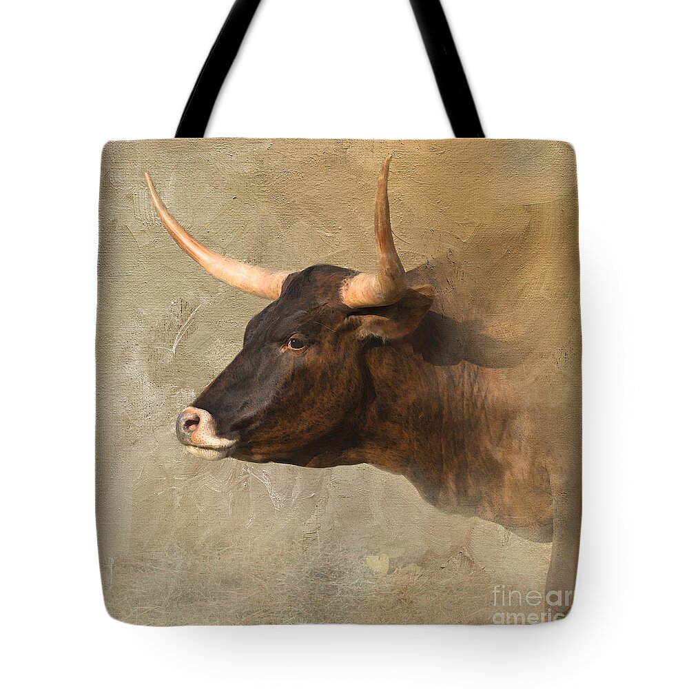 Texas Longhorn Tote Bag featuring the photograph Texas Longhorn # 3 by Betty LaRue