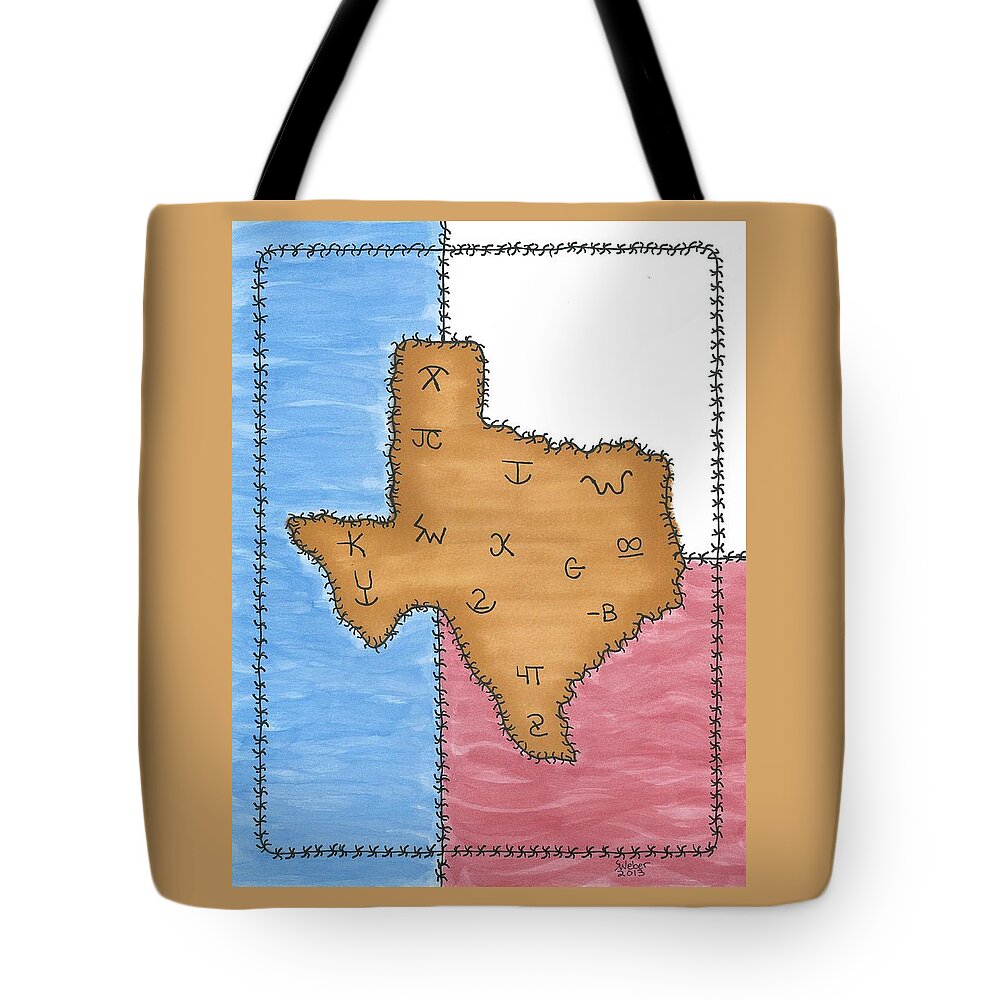 Texas Tote Bag featuring the painting Texas Tried and True Red White and Blue by Susie WEBER