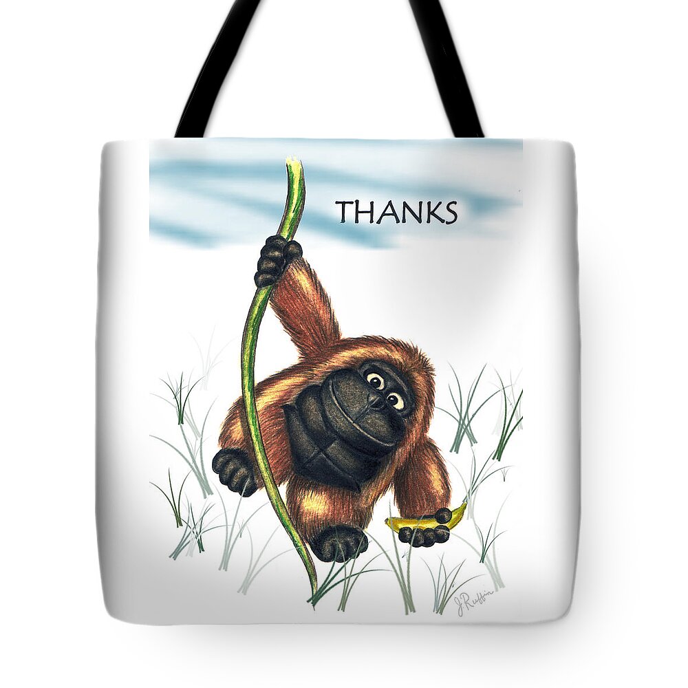 Thanks Tote Bag featuring the digital art Thanks by Jerry Ruffin