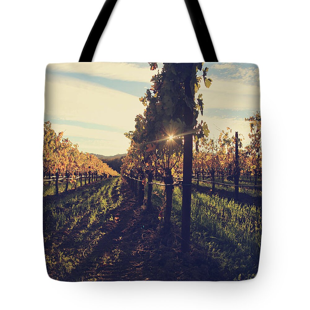 Chateau Montelena Tote Bag featuring the photograph That Special Glow by Laurie Search
