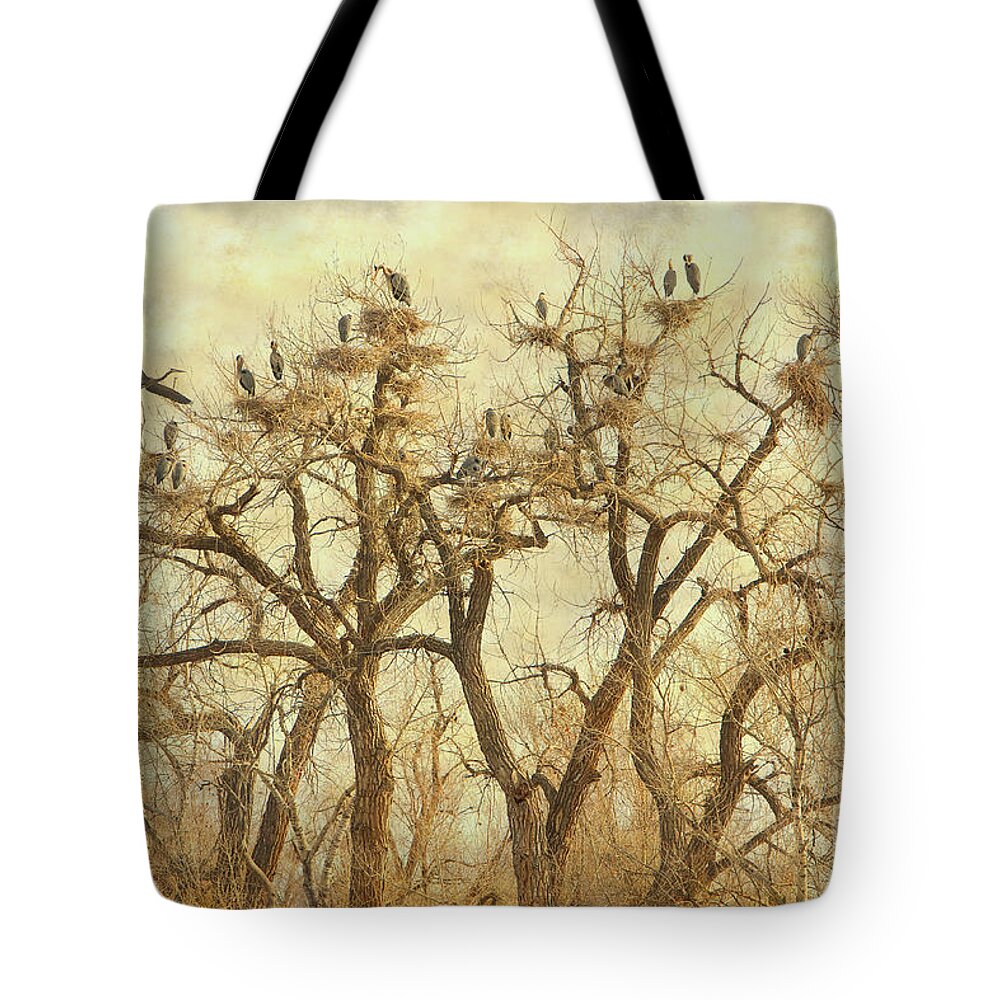 Blue Heron Tote Bag featuring the photograph Thats A Lot Of Great Blue Heron by James BO Insogna