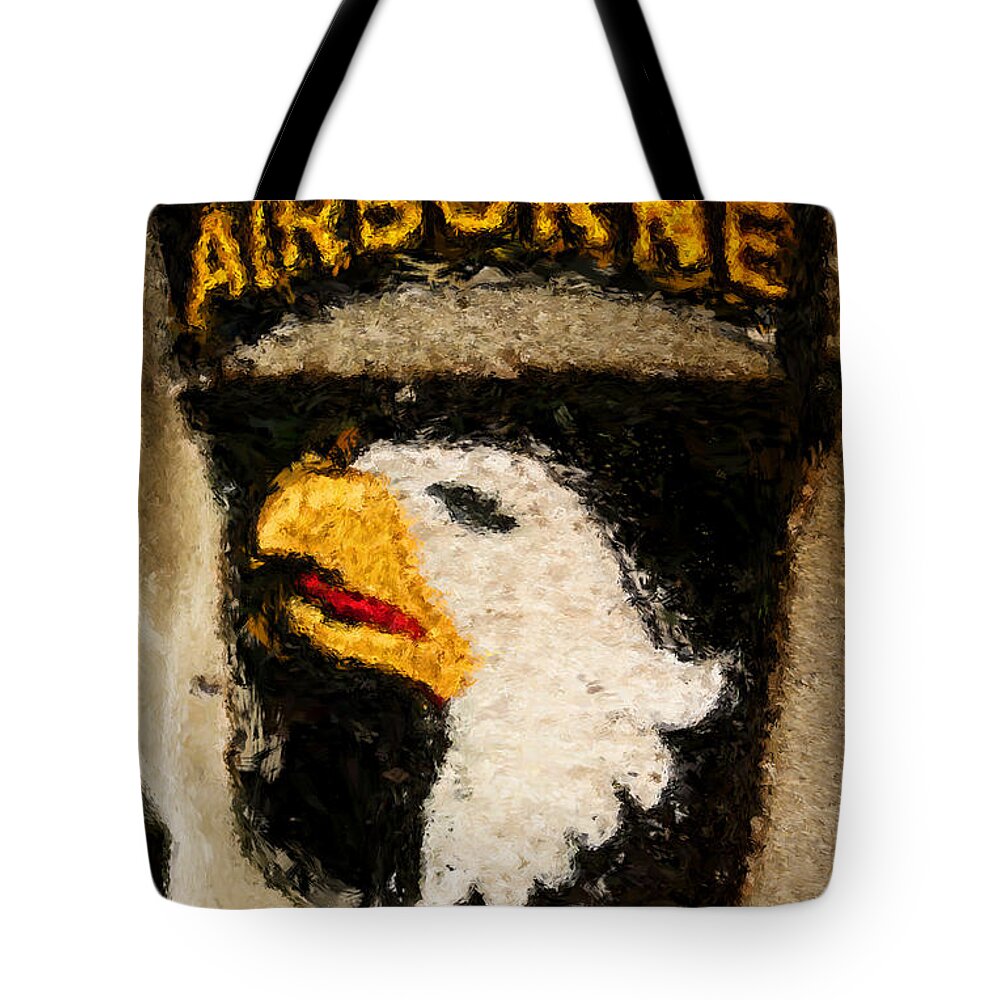 101st Tote Bag featuring the digital art The 101st Airborne Emblem painting by Weston Westmoreland