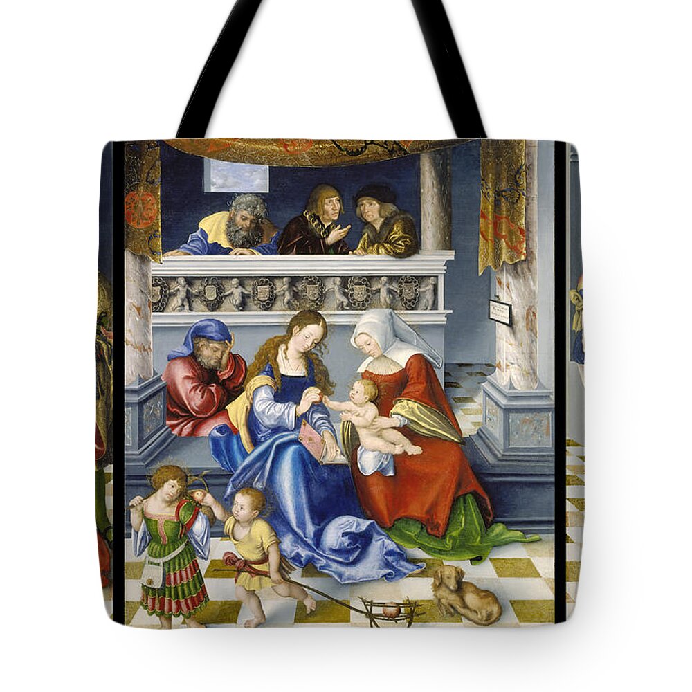 Lucas Cranach The Elder Tote Bag featuring the painting The Altarpiece of the Holy Kinship by Lucas Cranach the Elder