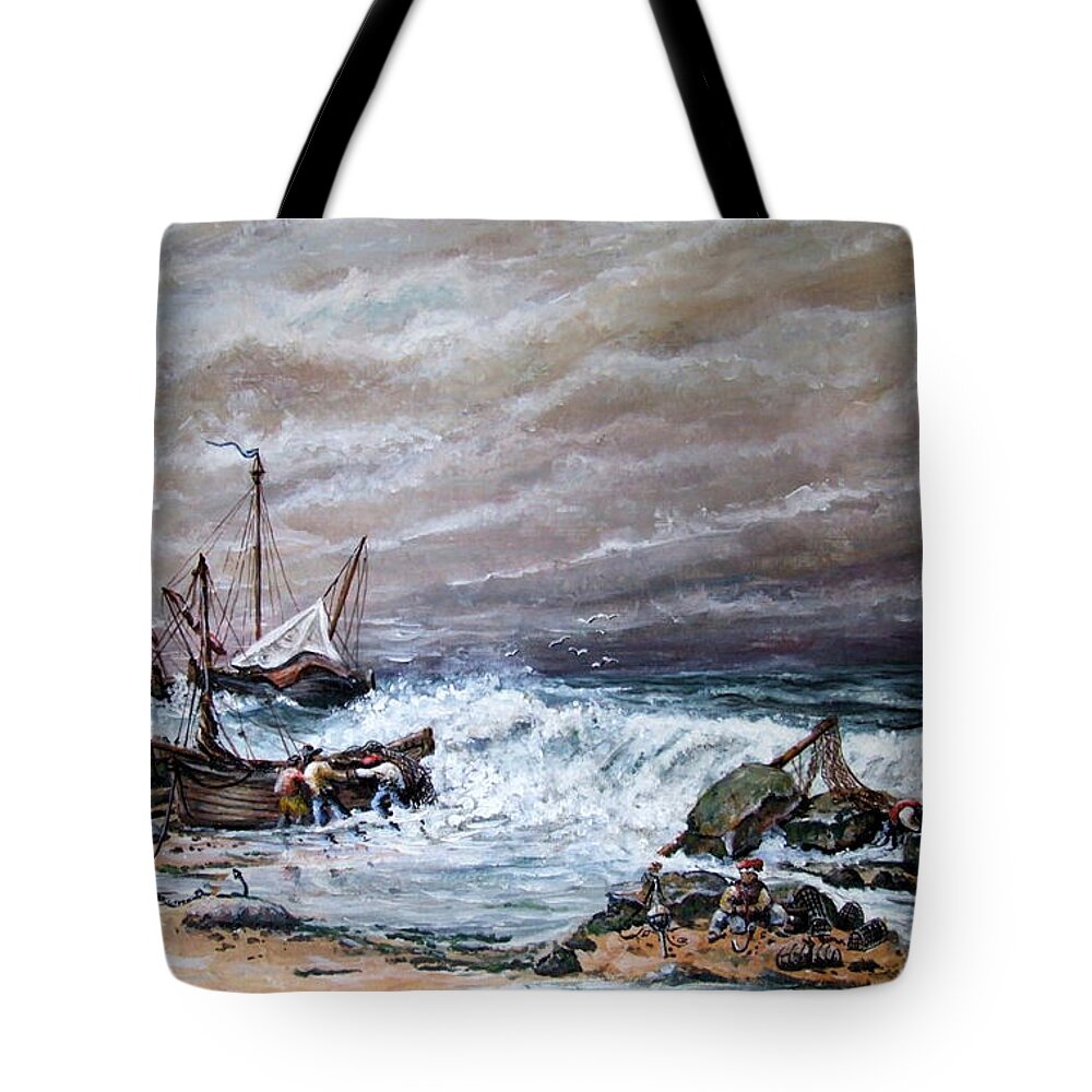 Storm Tote Bag featuring the painting The Approaching Storm by Mackenzie Moulton