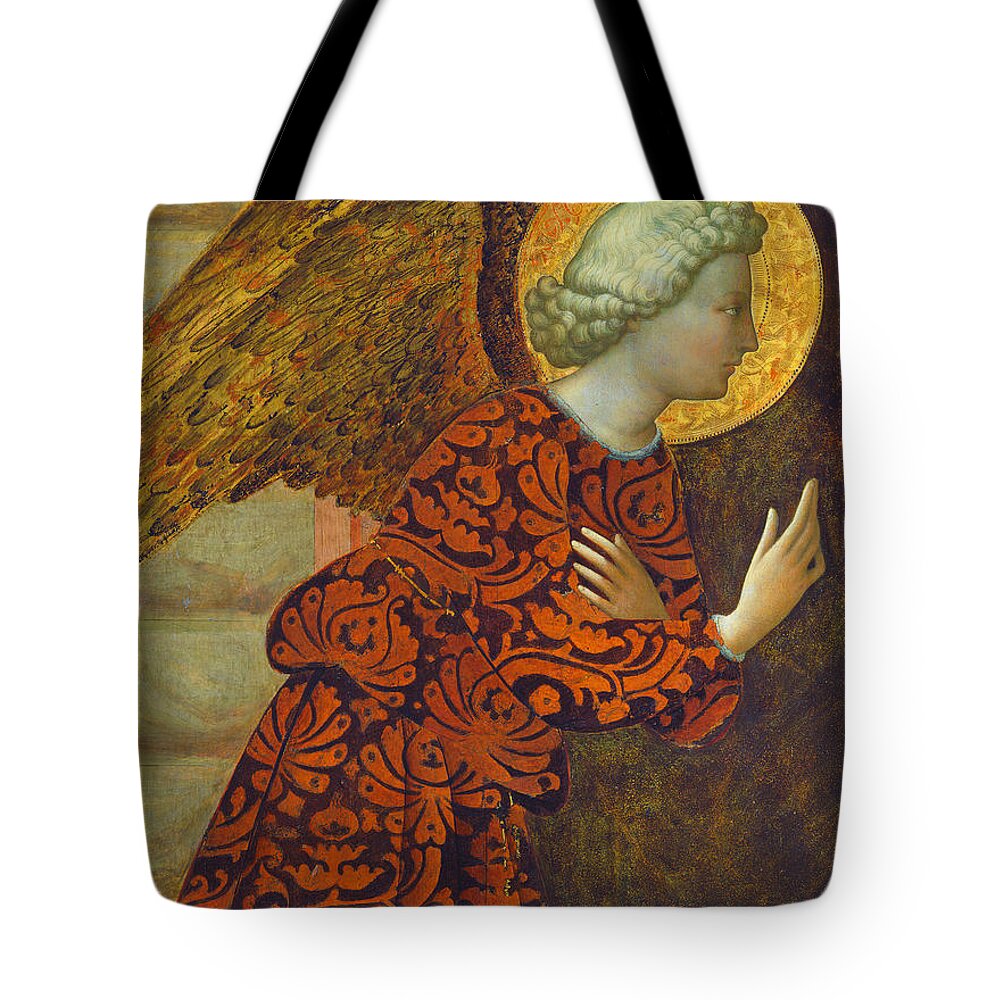 Angel Tote Bag featuring the painting The Archangel Gabriel by Tommaso Masolino da Panicale
