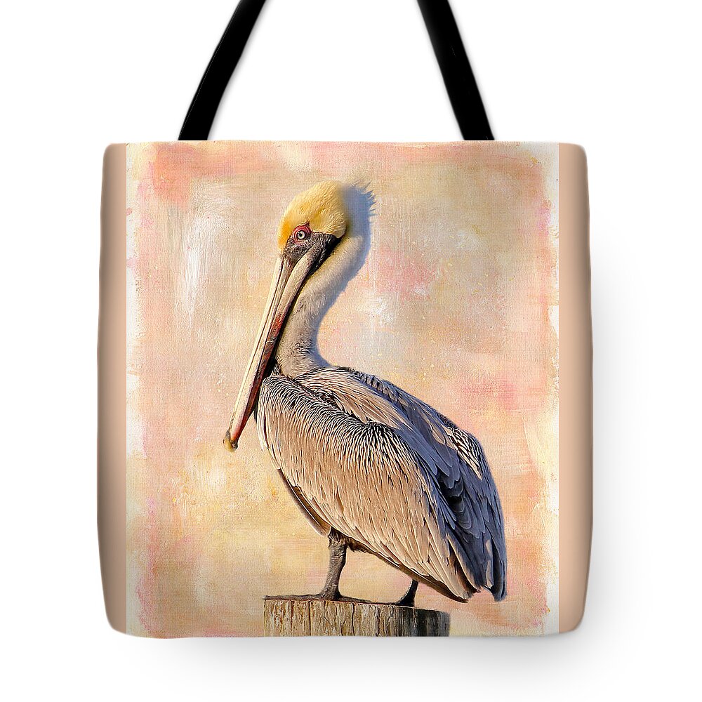 Brown Pelican Tote Bag featuring the photograph Birds - The Artful Pelican by HH Photography of Florida