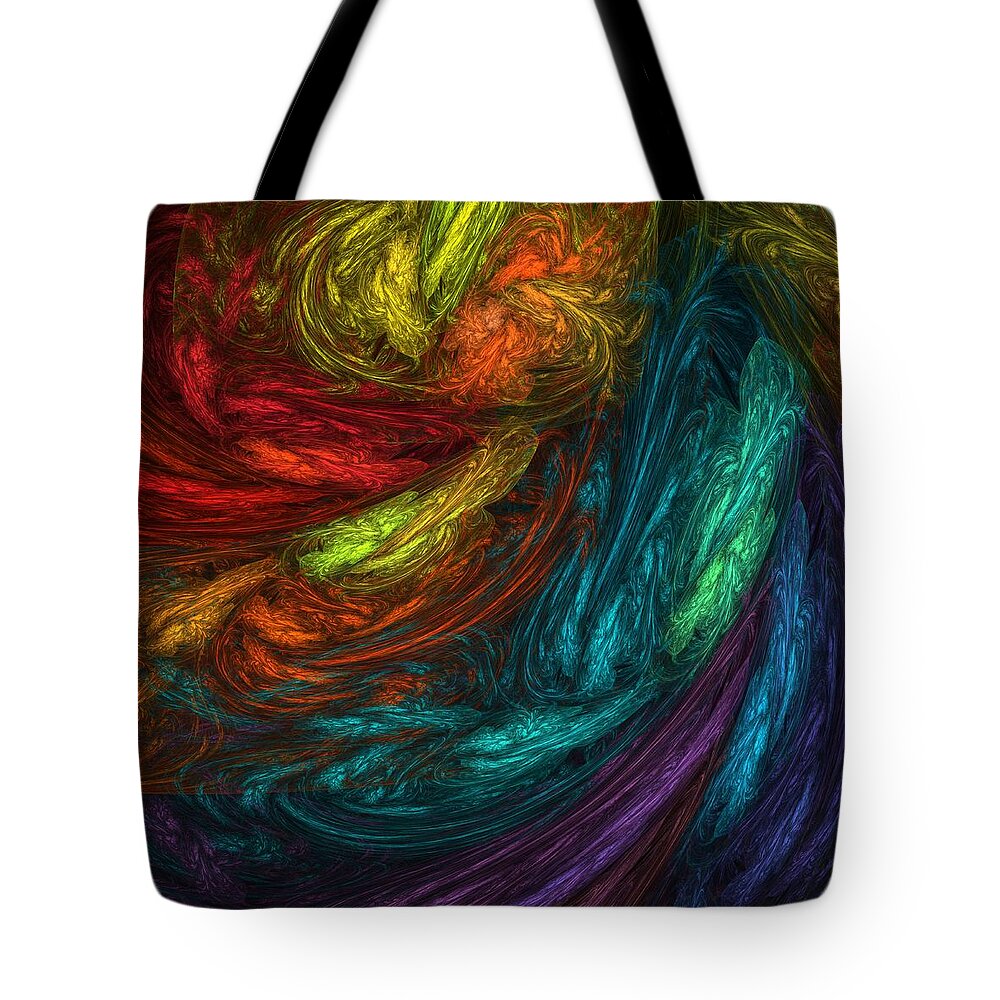 Fractal Tote Bag featuring the digital art The Artist's Soupbowl by Lyle Hatch