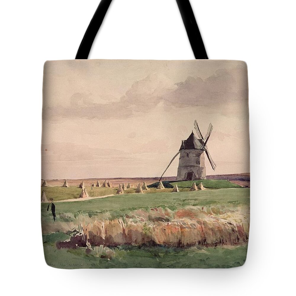 Windmill Tote Bag featuring the photograph The Battlefield Of Crecy, 26 August, 1346 by John Absolon
