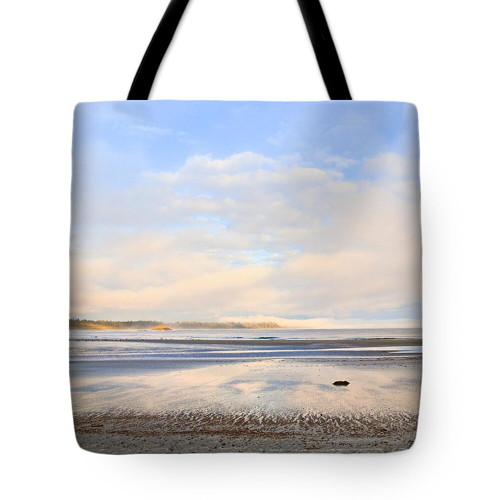 Beach Tote Bag featuring the photograph The Beach At Tofino by Theresa Tahara